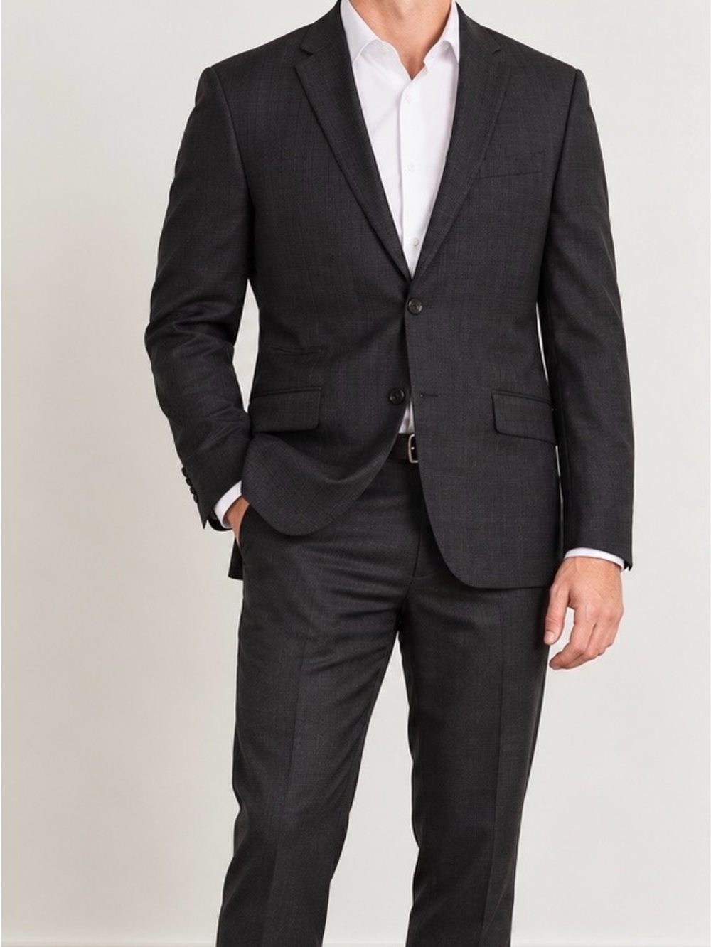 Ted Baker Dark Charcoal Men's Single-Breasted Suit Jacket
